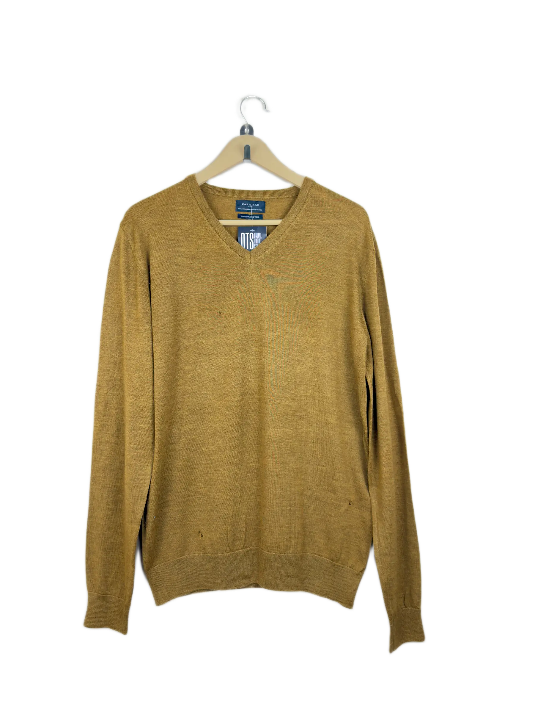 Preloved Good Men's Jumpers & Sweaters by Zara, Mustered Wool for Men - OTS Thrift Shop Karachi Pakistan