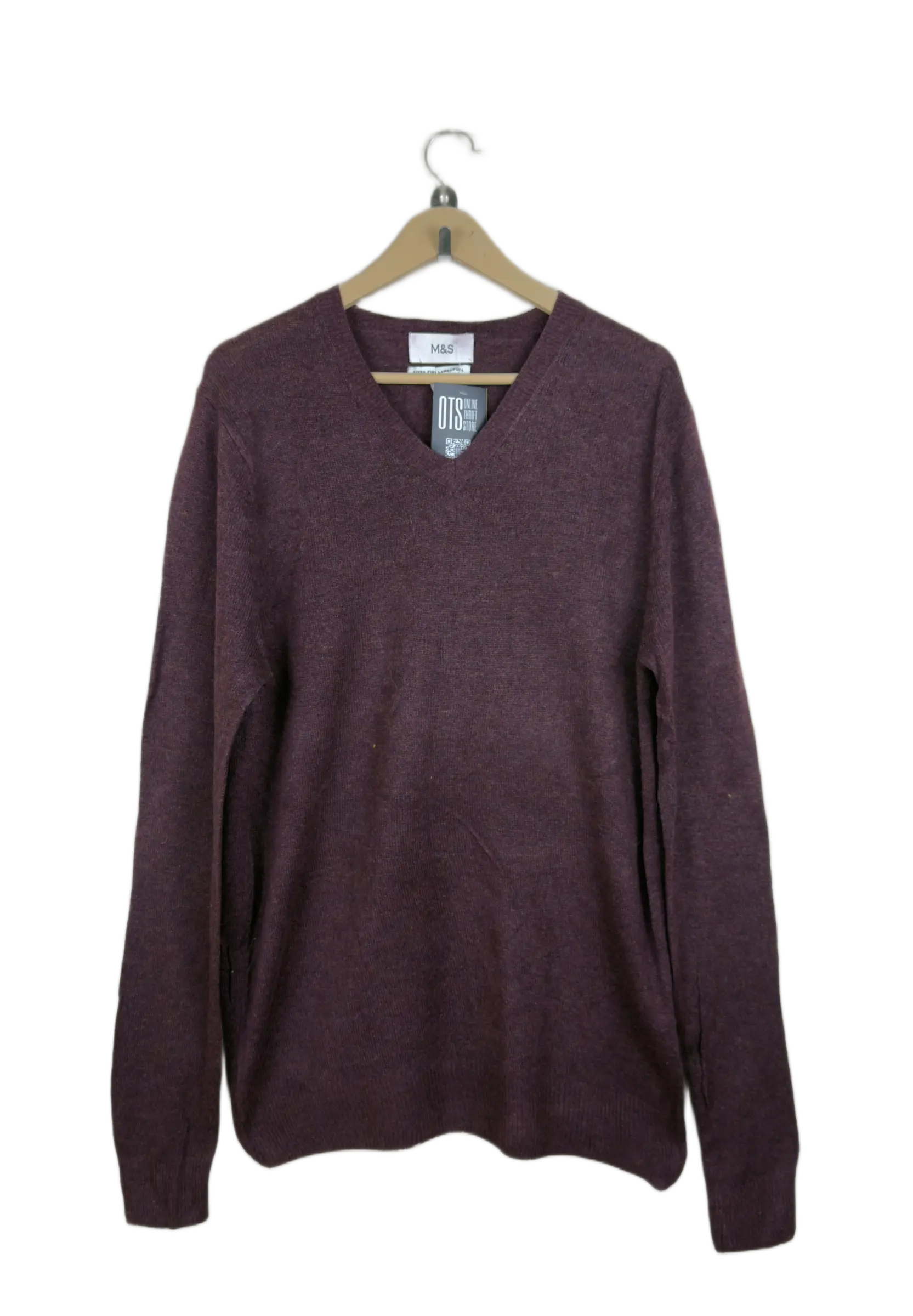 Excellent Condition Men's Jumpers & Sweaters | Preloved Marks & Spencer | Maroon Lambswool | Thrift Shop for Men Lahore Pakistan | OTS