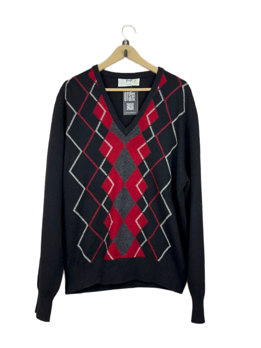 UK Imported secondhand Men's Jumpers & Sweaters - Pringle of Scotland brand, Black Wool, Excellent condition, for Men - Online Thrift Store Karachi Pakistan