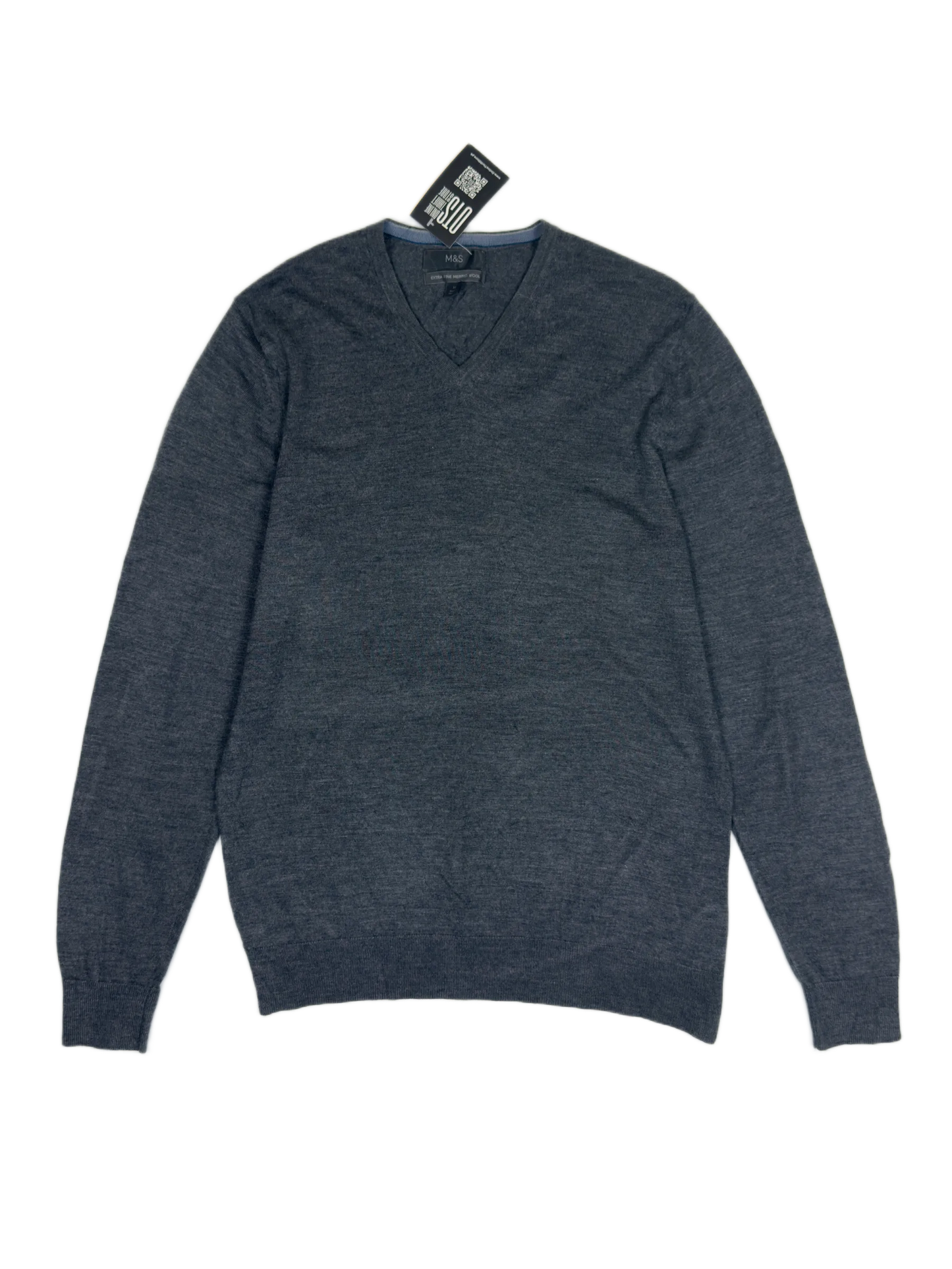 Secondhand Branded Men's Jumpers & Sweaters by Marks & Spencer, Grey Wool fabric, Good condition, for Men - Online Thrift Shop Karachi Pakistan