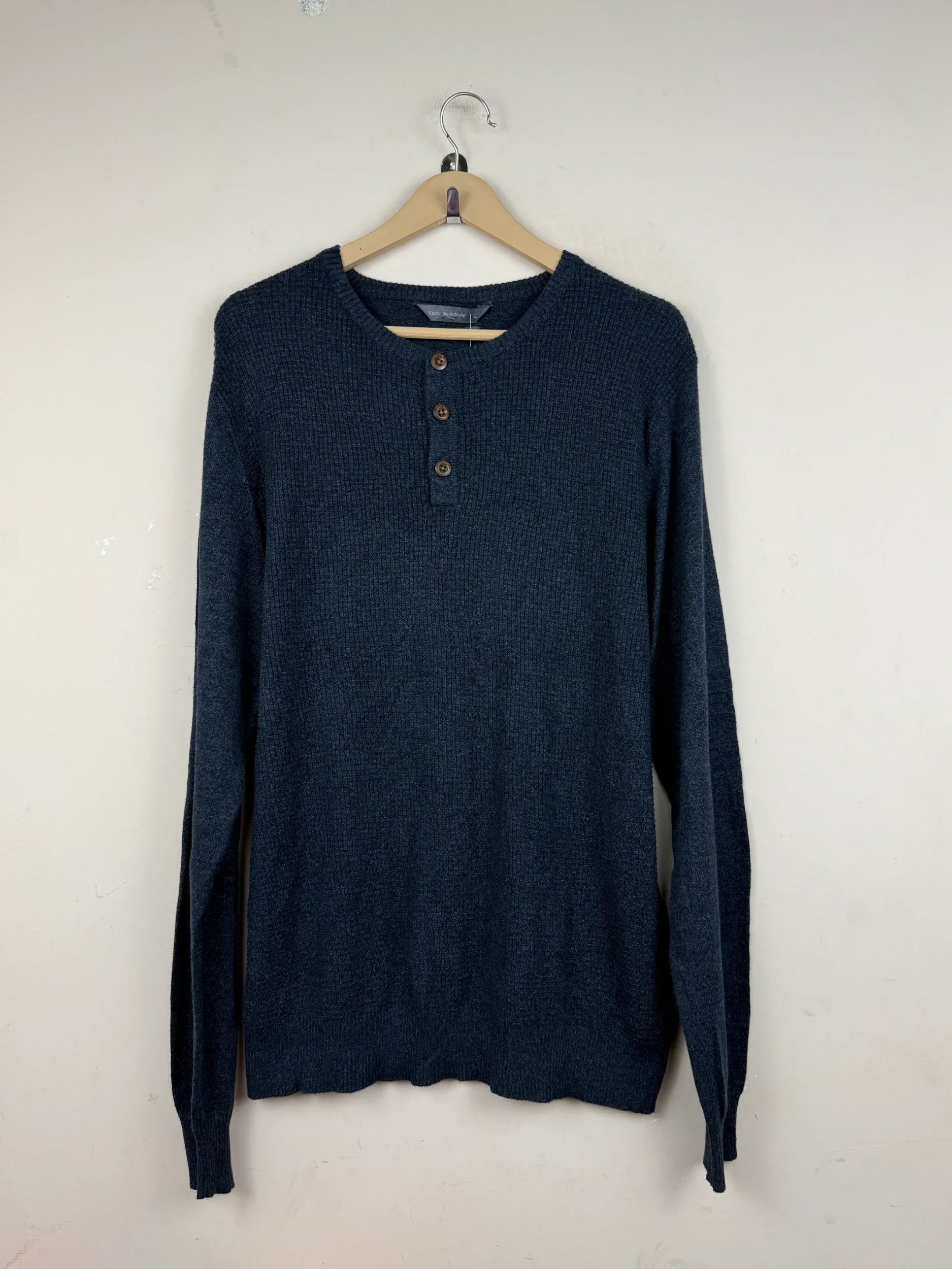 Preloved Premium Men's Jumpers & Sweaters by Cedar wood state, Blue Cotton for Men - OTS Thrift Shop Lahore Pakistan
