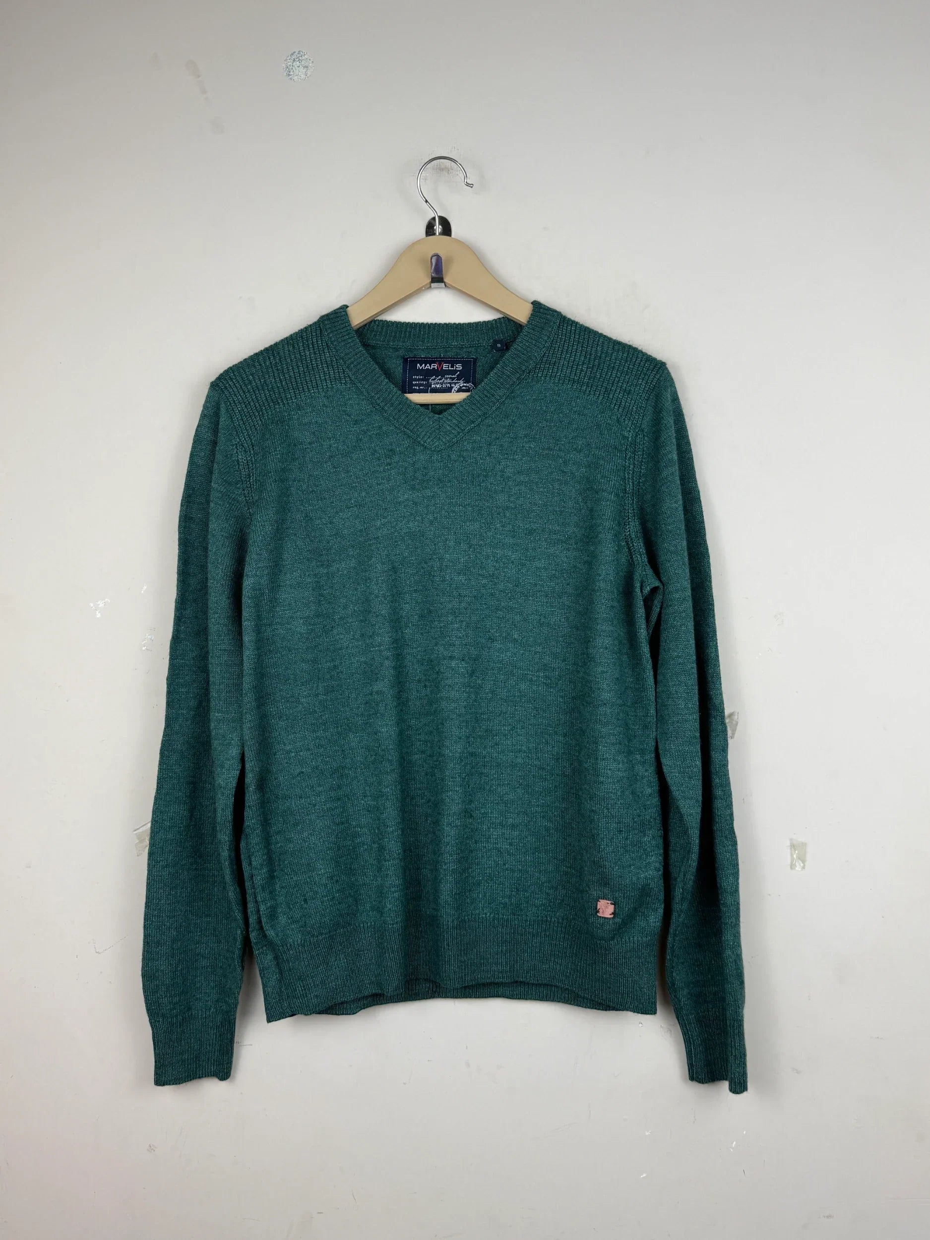 Preloved Premium Men's Jumpers & Sweaters by Marvelis, Green Acrylic for Men - OTS Thrift Shop Karachi Pakistan
