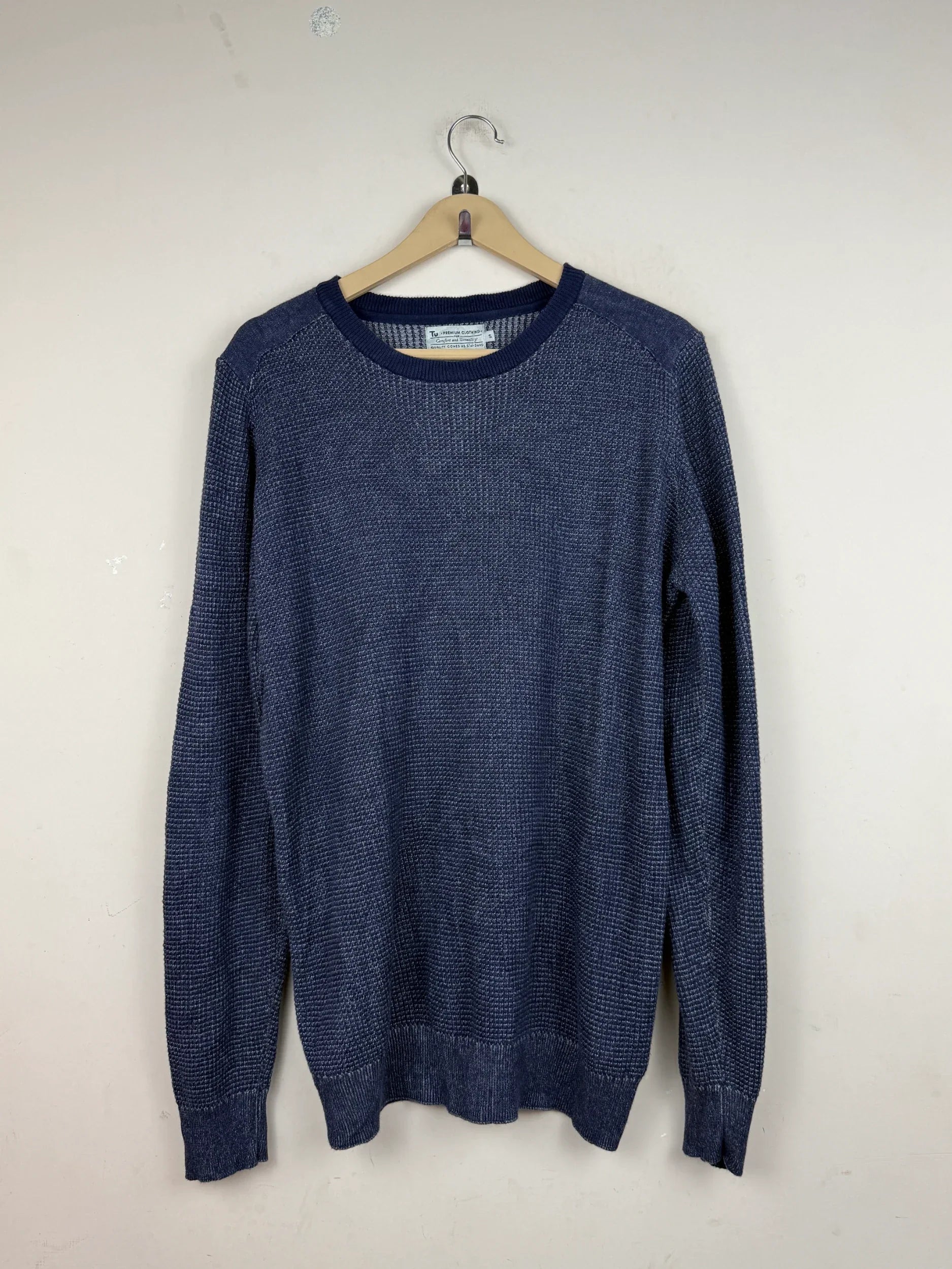 Shop Excellent Men's Jumpers & Sweaters by TU | Preloved Branded Clothes | Blue Cotton | Men | OTS Thrift Store Islamabad Pakistan