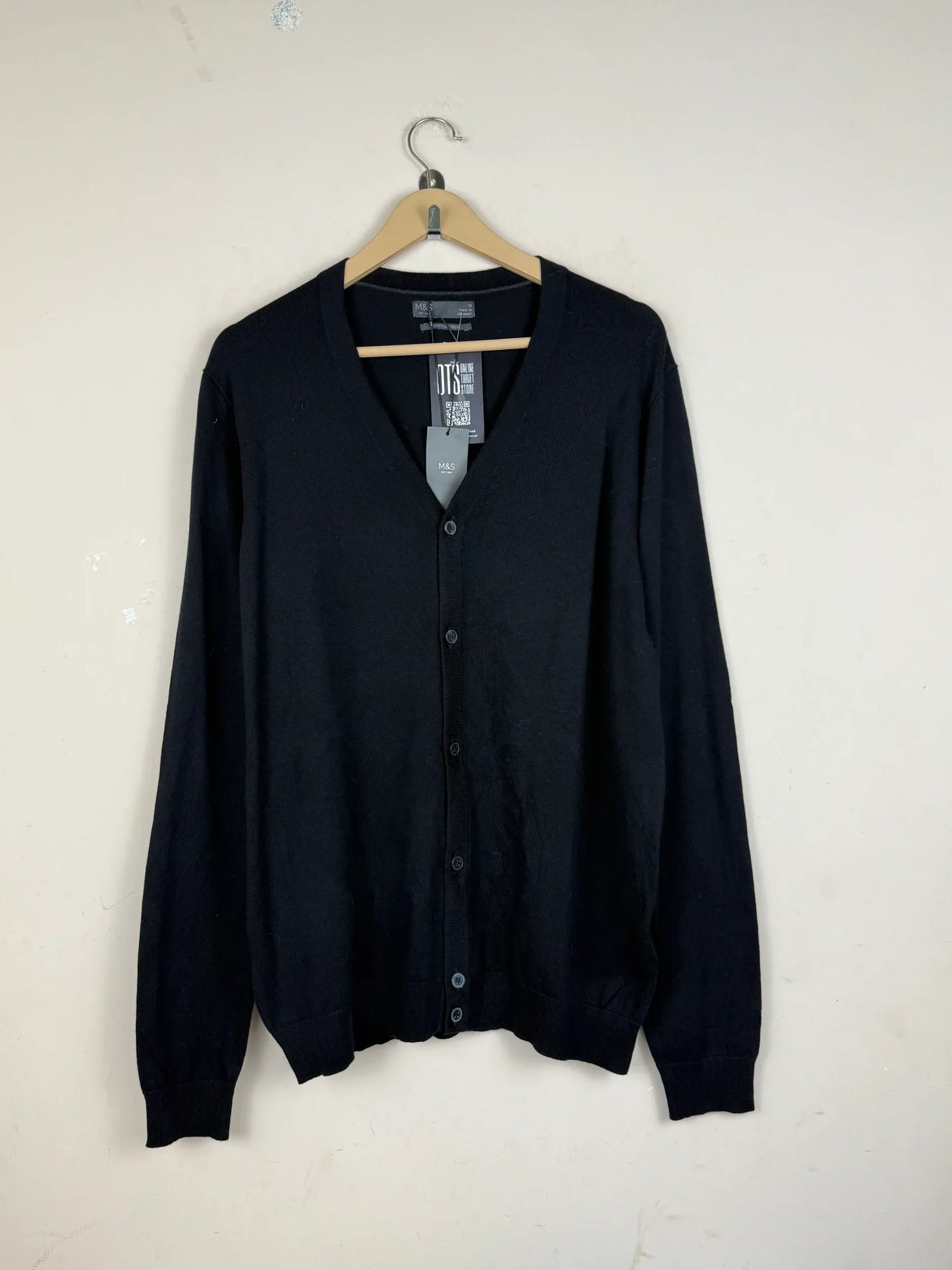 Secondhand Branded Men's Jumpers & Sweaters by Marks & Spencer, Black Cotton fabric, Premium Plus condition, for Men - Online Thrift Shop Islamabad Pakistan