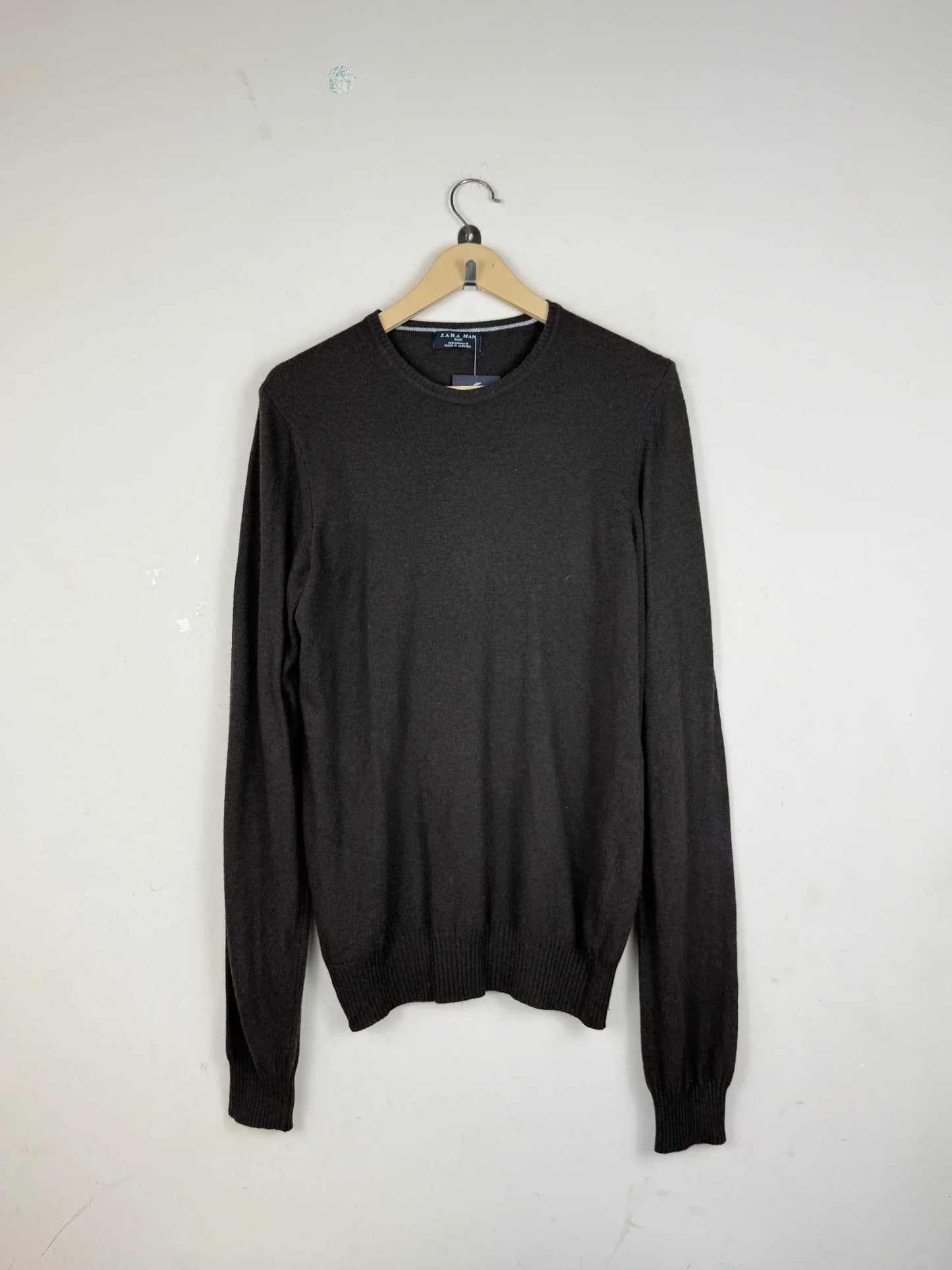 Secondhand Branded Men's Jumpers & Sweaters by Zara, Brown Viscose fabric, Premium condition, for Men - Online Thrift Shop Islamabad Pakistan