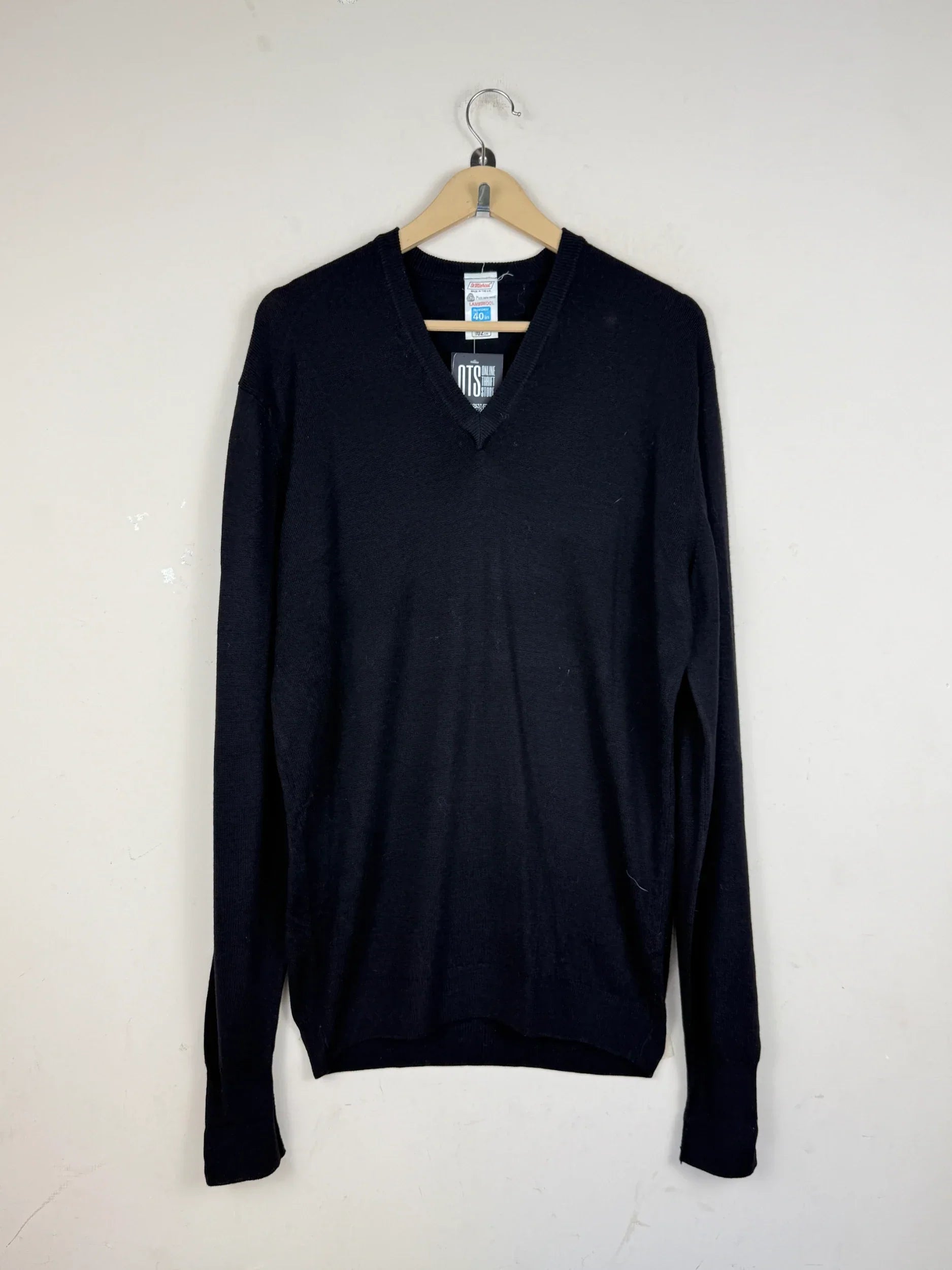 Shop Premium Men's Jumpers & Sweaters by ST michael | Preloved Branded Clothes | Black lambs wool | Men | OTS Thrift Store Peshawar Pakistan