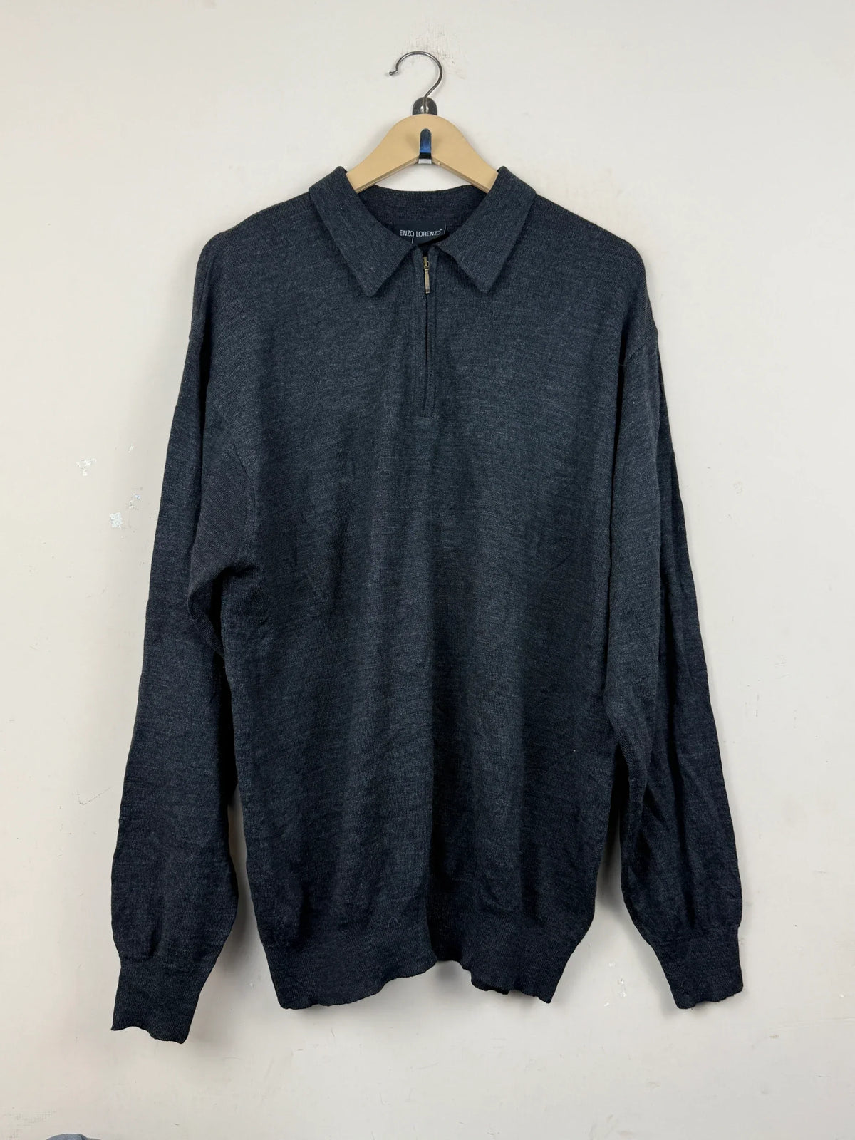 Secondhand Branded Men's Jumpers & Sweaters by Enzo lorenzo, DarkGray Polyester fabric, Premium condition, for Men - Online Thrift Shop Karachi Pakistan