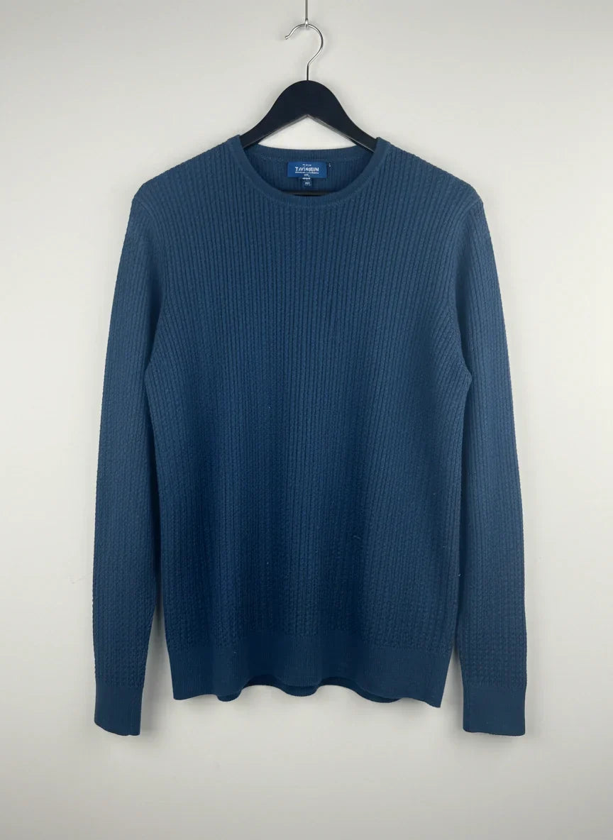 Secondhand Branded Men's Jumpers & Sweaters by T.M.LEWIN, Blue Polyester fabric, Premium condition, for Men Sweaters - Online Thrift Shop Peshawar Pakistan