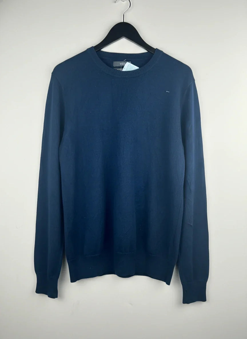 Preloved Premium Men's Jumpers & Sweaters by M&S, DarkBlue Cotton for Men Sweaters - OTS Thrift Shop Peshawar Pakistan