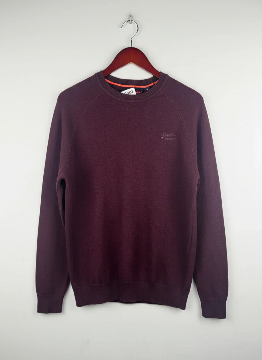 Secondhand Branded Men's Jumpers & Sweaters by Superdry, Maroon Cotton fabric, Excellent condition, for Men Sweaters - Online Thrift Shop Peshawar Pakistan