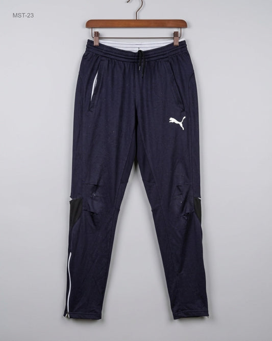 Secondhand Branded Men Sports Trousers by Puma, Blue Polyester fabric, Excellent condition, for MENS - Online Thrift Shop Karachi Pakistan