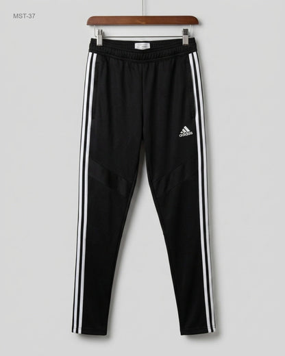 Preloved Premium Men Sports Trousers by ADIDAS, Black Polyester for MENS - OTS Thrift Shop Islamabad Pakistan