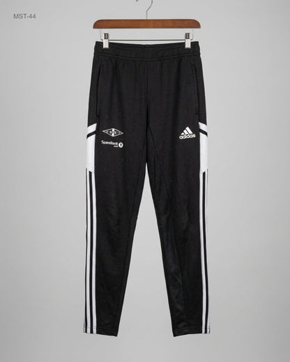 Secondhand Branded Men Sports Trousers by ADIDAS, Black Polyester fabric, Excellent condition, for MENS - Online Thrift Shop Islamabad Pakistan