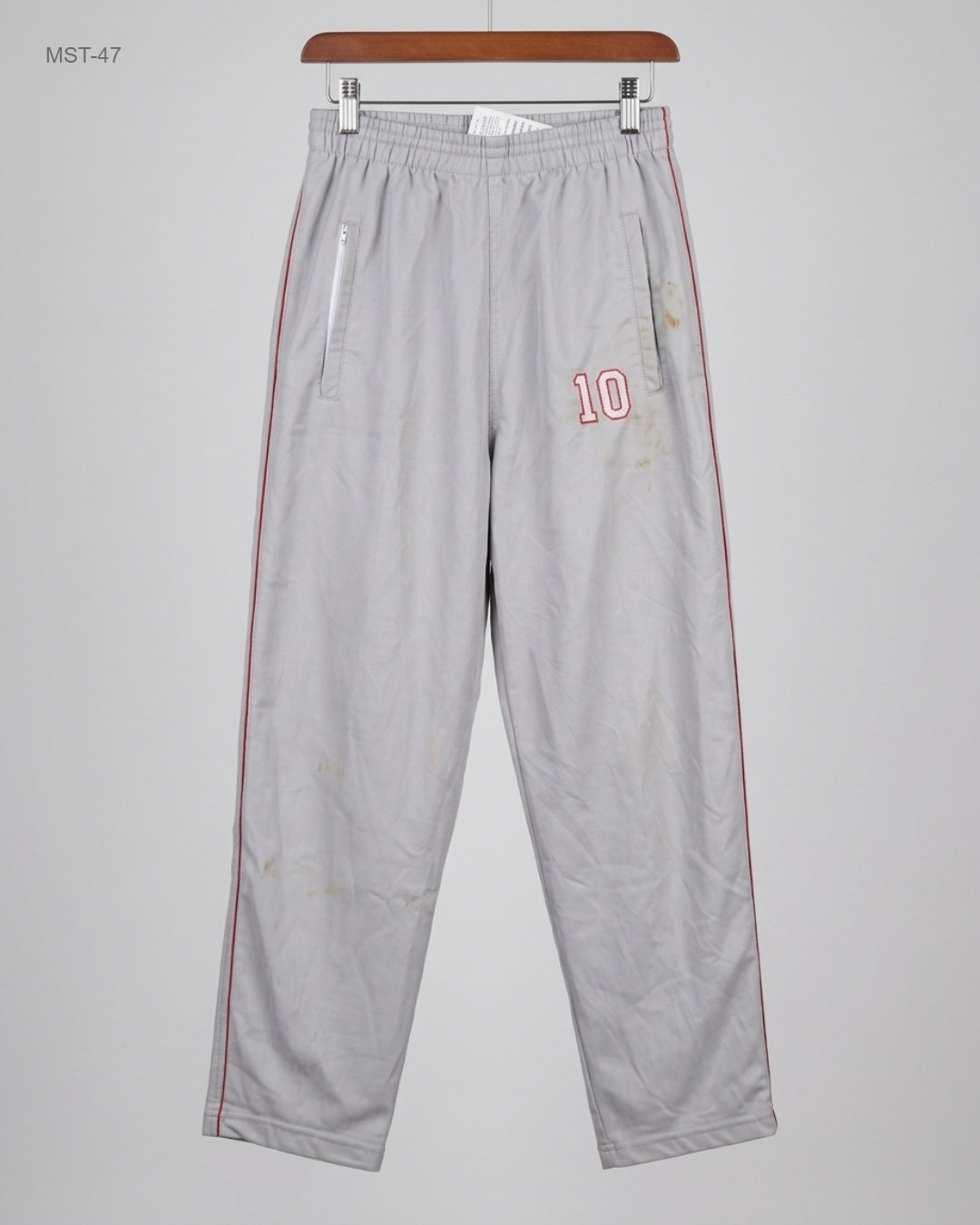 Men Sports Trousers | CUT LABEL | Preloved Branded | Gray Polyester | Premium | OTS Thrift Store Lahore Pakistan