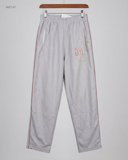 Men Sports Trousers | CUT LABEL | Preloved Branded | Gray Polyester | Premium | OTS Thrift Store Lahore Pakistan