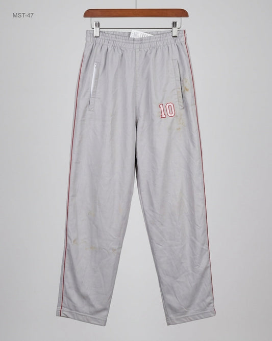 Men Sports Trousers | CUT LABEL | Preloved Branded | Gray Polyester | Premium | OTS Thrift Store Lahore Pakistan