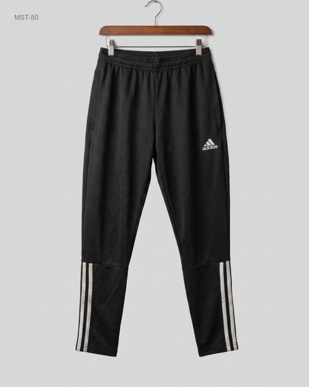 Preloved Premium Men Sports Trousers by ADIDAS, Black Polyester for MENS - OTS Thrift Shop Peshawar Pakistan