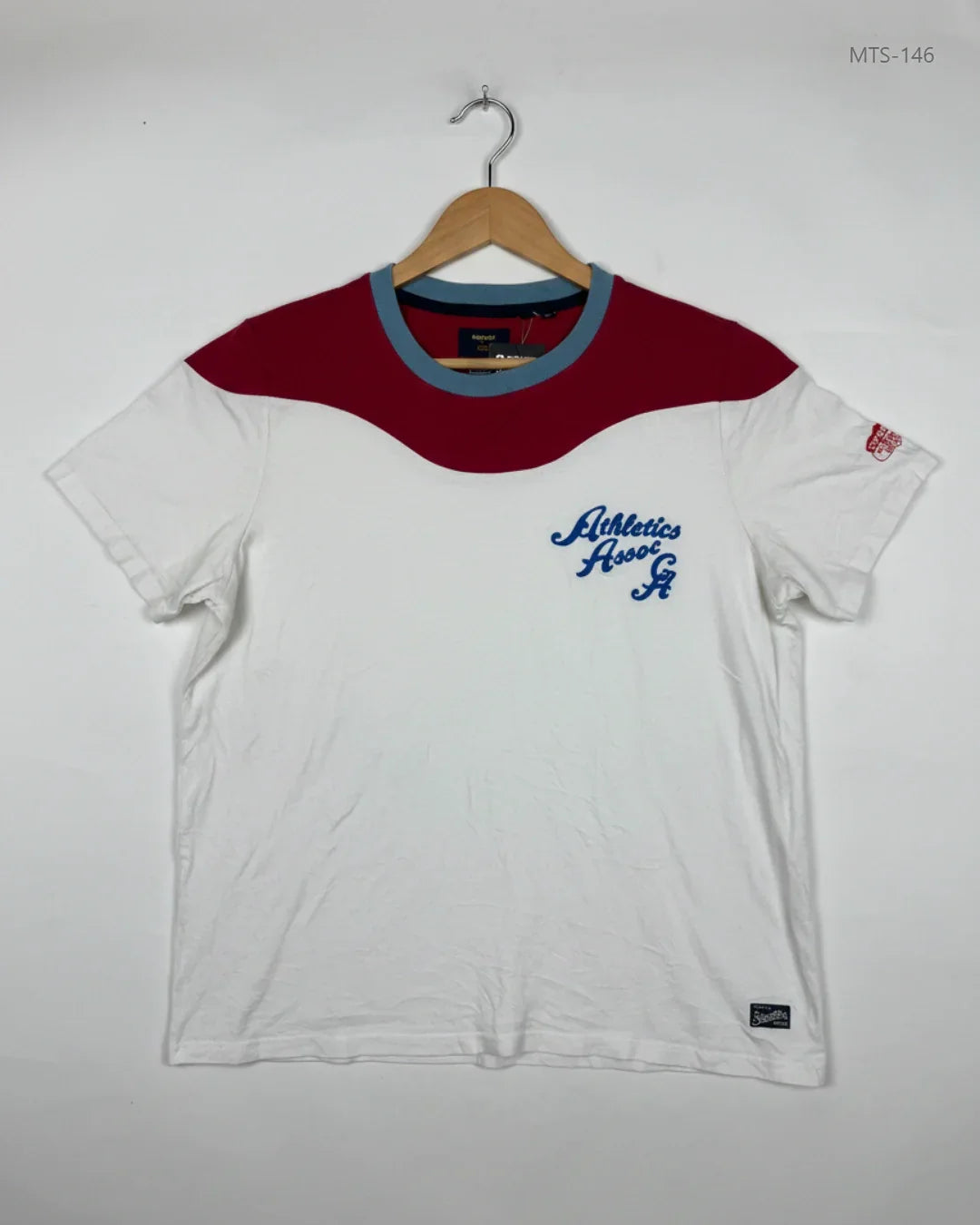 Mens Tshirts | Superdry | Preloved Branded | Red & white Cotton | Premium | OTS Thrift Store Lahore Pakistan