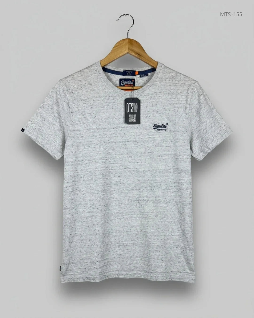 Preloved Premium Mens Tshirts by Superdry, Grey Cotton for Men - OTS Thrift Shop Karachi Pakistan