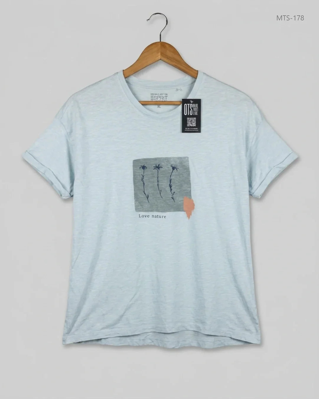 Mens Tshirts | SPRIT | Preloved Branded | SkyBlue Cotton | Premium | OTS Thrift Store Peshawar Pakistan