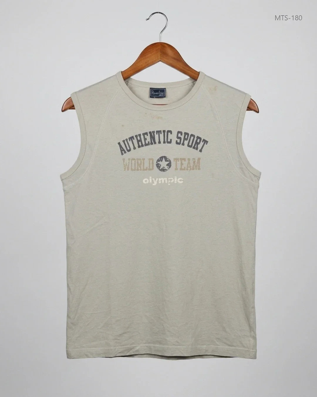 Secondhand Branded Mens Tshirts by POWER Line, Beige Cotton fabric, Premium condition, for Men - Online Thrift Shop Karachi Pakistan