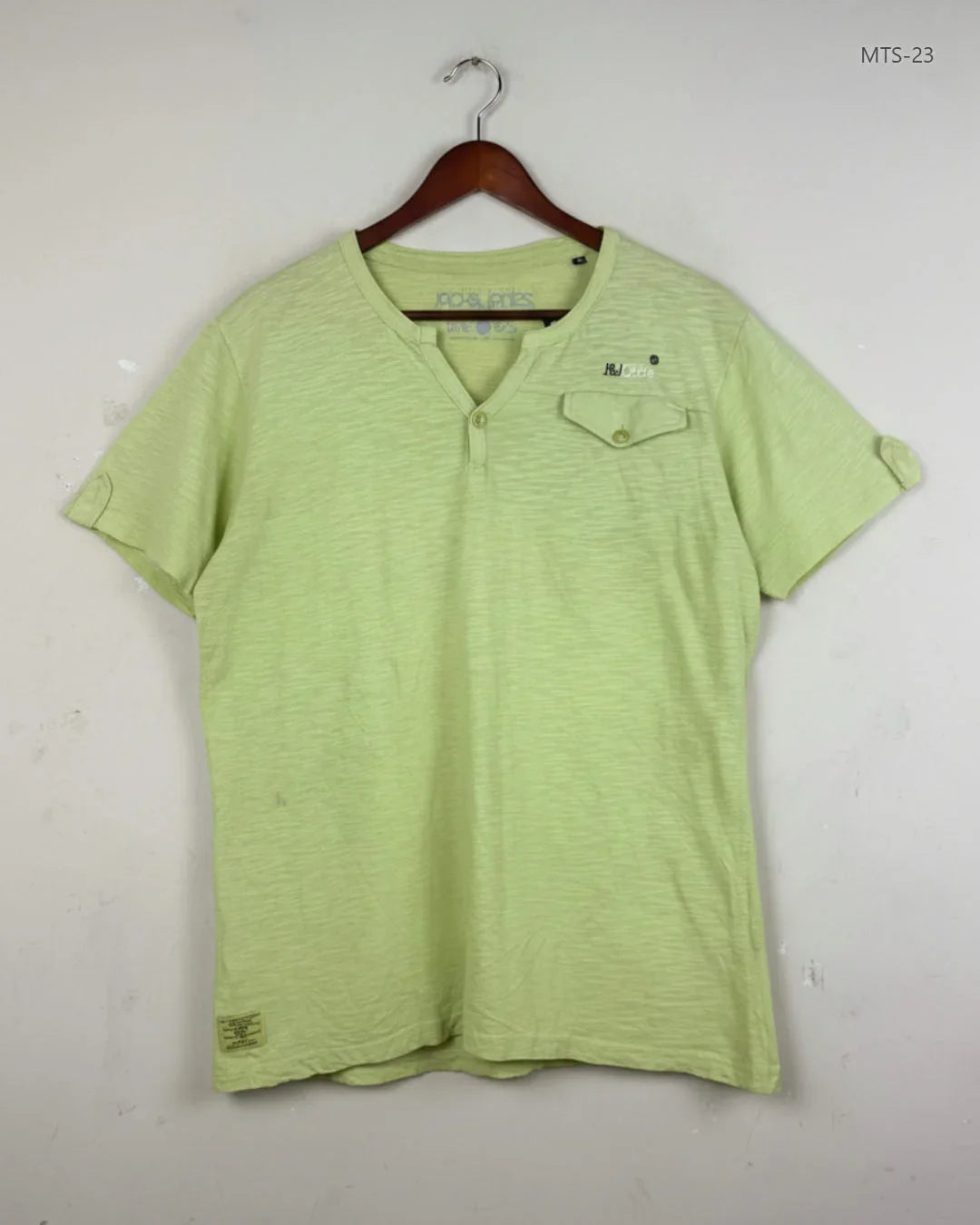Secondhand Branded Mens Tshirts by Jack & Jones, Lime Cotton fabric, Premium condition, for Men's - Online Thrift Shop Lahore Pakistan