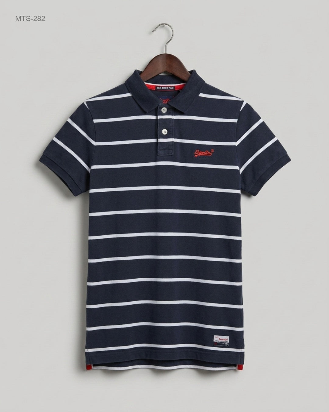 Excellent Condition Mens Tshirts | Preloved MIAMI STRIPE POLO | Blue Cotton | Thrift Shop for Mens Karachi Pakistan | OTS