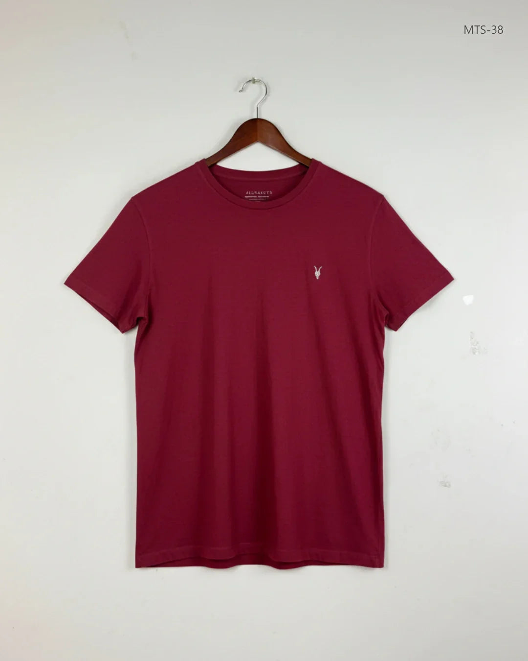 UK Imported secondhand Mens Tshirts - AllSaints brand, MAROON Cotton, Premium condition, for Men's - Online Thrift Store Lahore Pakistan