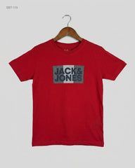 Preloved Premium Boys Summer Tops by JACK & JONES, RED Cotton for Boys - OTS Thrift Shop Karachi Pakistan