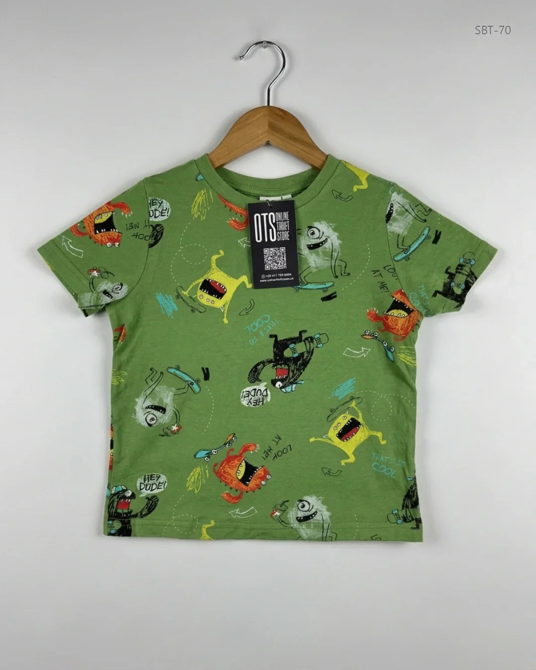 Boys Summer Tops | NUTMEG | Preloved Branded | Green Cotton | Premium | OTS Thrift Store Karachi Pakistan