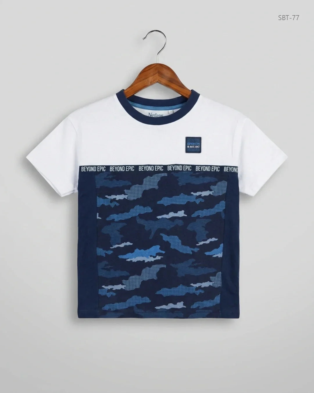 Boys Summer Tops | NUTMEG | Preloved Branded | Blue & White Cotton | Premium | OTS Thrift Store Peshawar Pakistan