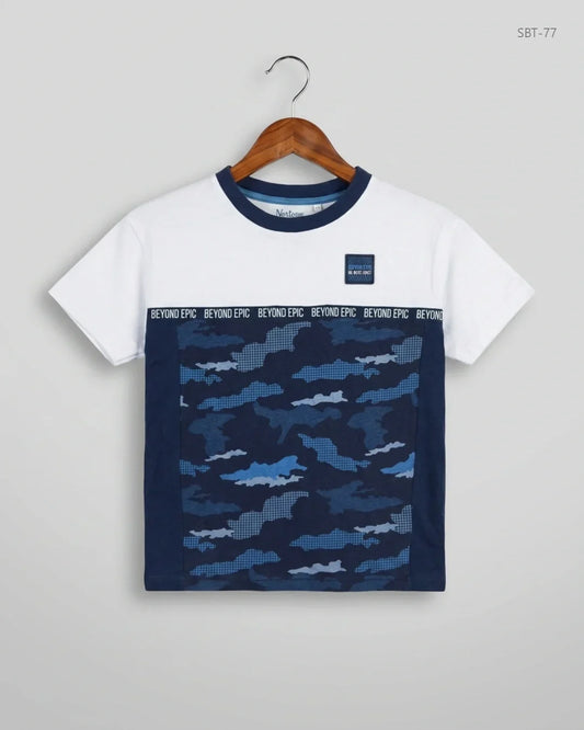 Boys Summer Tops | NUTMEG | Preloved Branded | Blue & White Cotton | Premium | OTS Thrift Store Peshawar Pakistan