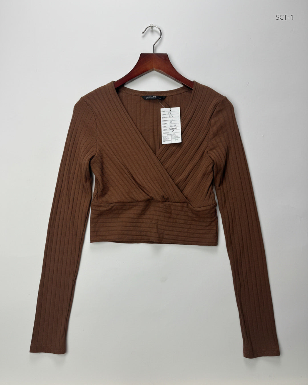 Secondhand Branded Summer Crop Tops by Shein, Brown Cotton fabric, Premium condition, for Womens - Online Thrift Shop Karachi Pakistan