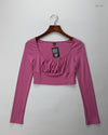 UK Imported secondhand Summer Crop Tops - Shein brand, Pink Polyester, Premium condition, for Womens - Online Thrift Store Islamabad Pakistan