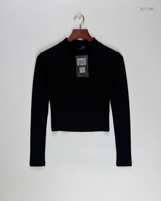 Summer Crop Tops | New Look | Preloved Branded | Black Cotton | Premium | OTS Thrift Store Lahore Pakistan