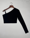 Preloved Premium Summer Crop Tops by Shein, Black Polyester for Womens - OTS Thrift Shop Peshawar Pakistan