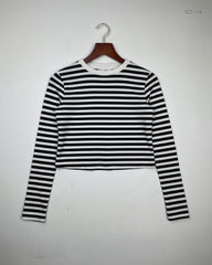 UK Imported secondhand Summer Crop Tops - H&M brand, Black & White Polyester, Premium condition, for Womens - Online Thrift Store Karachi Pakistan