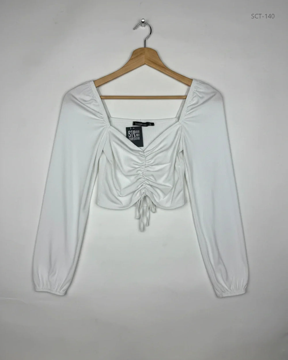 Premium Condition Summer Crop Tops | Preloved Boohoo | White Polyester | Thrift Shop for Womens Peshawar Pakistan | OTS