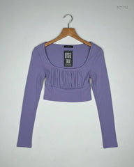 UK Imported secondhand Summer Crop Tops - Shein brand, Lavender Polyester, Premium condition, for Womens - Online Thrift Store Peshawar Pakistan