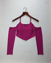 Secondhand Branded Summer Crop Tops by Luna Loves, Shocking Pink Polyester fabric, Premium condition, for Womens - Online Thrift Shop Karachi Pakistan