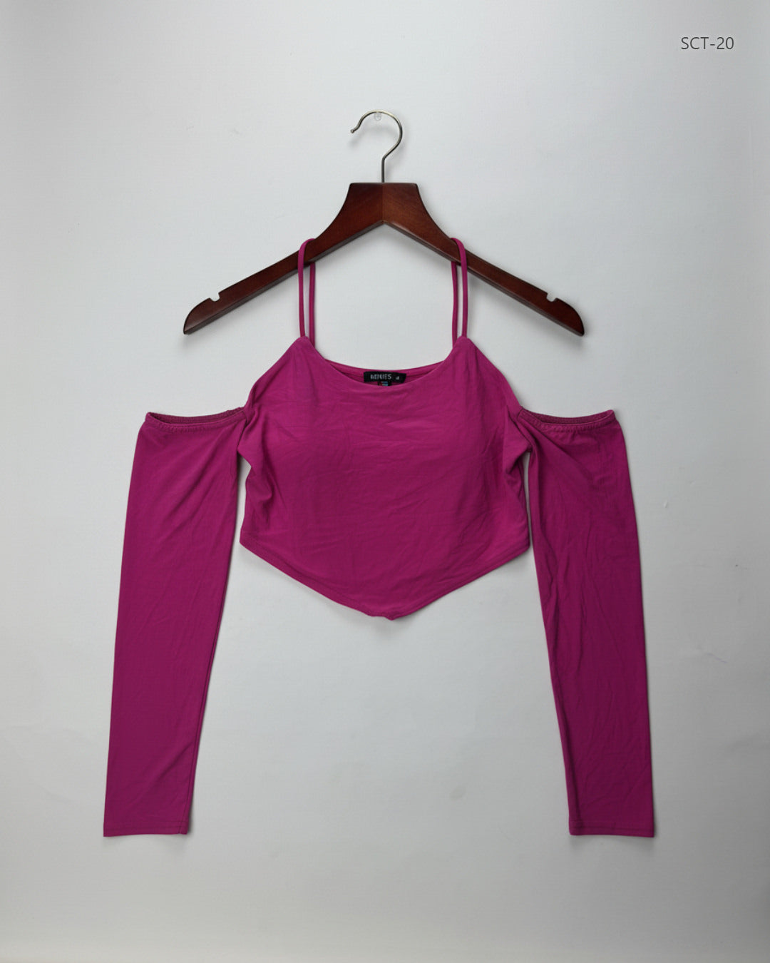 Secondhand Branded Summer Crop Tops by Luna Loves, Shocking Pink Polyester fabric, Premium condition, for Womens - Online Thrift Shop Karachi Pakistan