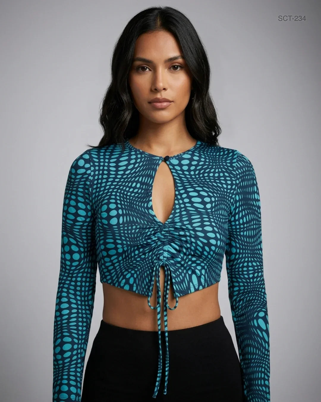 UK Imported secondhand Summer Crop Tops - MOTEL brand, Black & Sky Blue Cotton, Premium condition, for Womens - Online Thrift Store Islamabad Pakistan