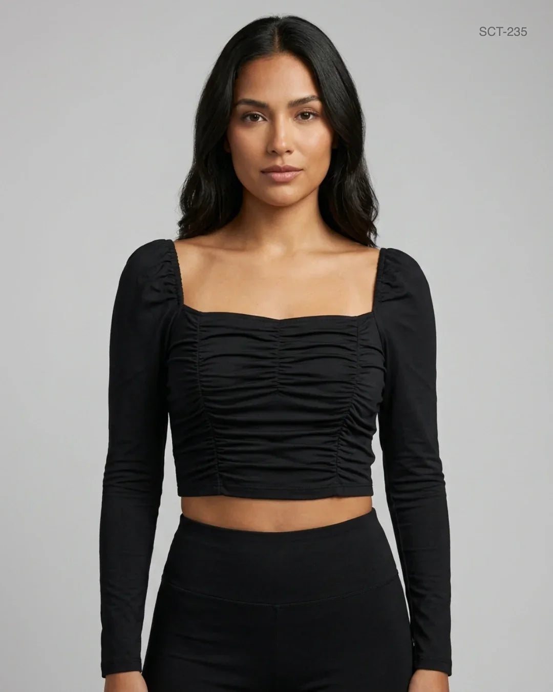 Summer Crop Tops | Effordram | Preloved Branded | Black Polyester | Premium | OTS Thrift Store Islamabad Pakistan