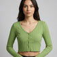 UK Imported secondhand Summer Crop Tops - Shein brand, Green Cotton, Premium condition, for Womens - Online Thrift Store Peshawar Pakistan