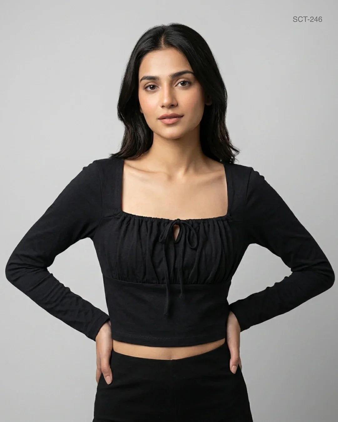 Shop Premium Summer Crop Tops by ASOS | Preloved Branded Clothes | Black Cotton | Womens | OTS Thrift Store Karachi Pakistan