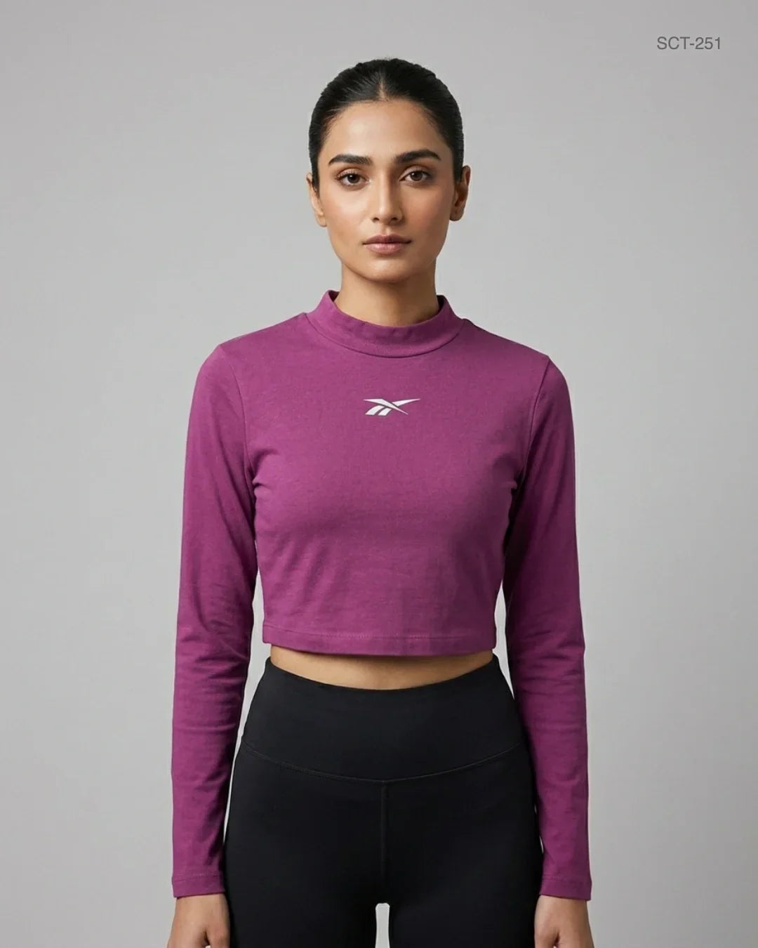 UK Imported secondhand Summer Crop Tops - Reebok brand, Maroon Cotton, Premium condition, for Womens - Online Thrift Store Islamabad Pakistan