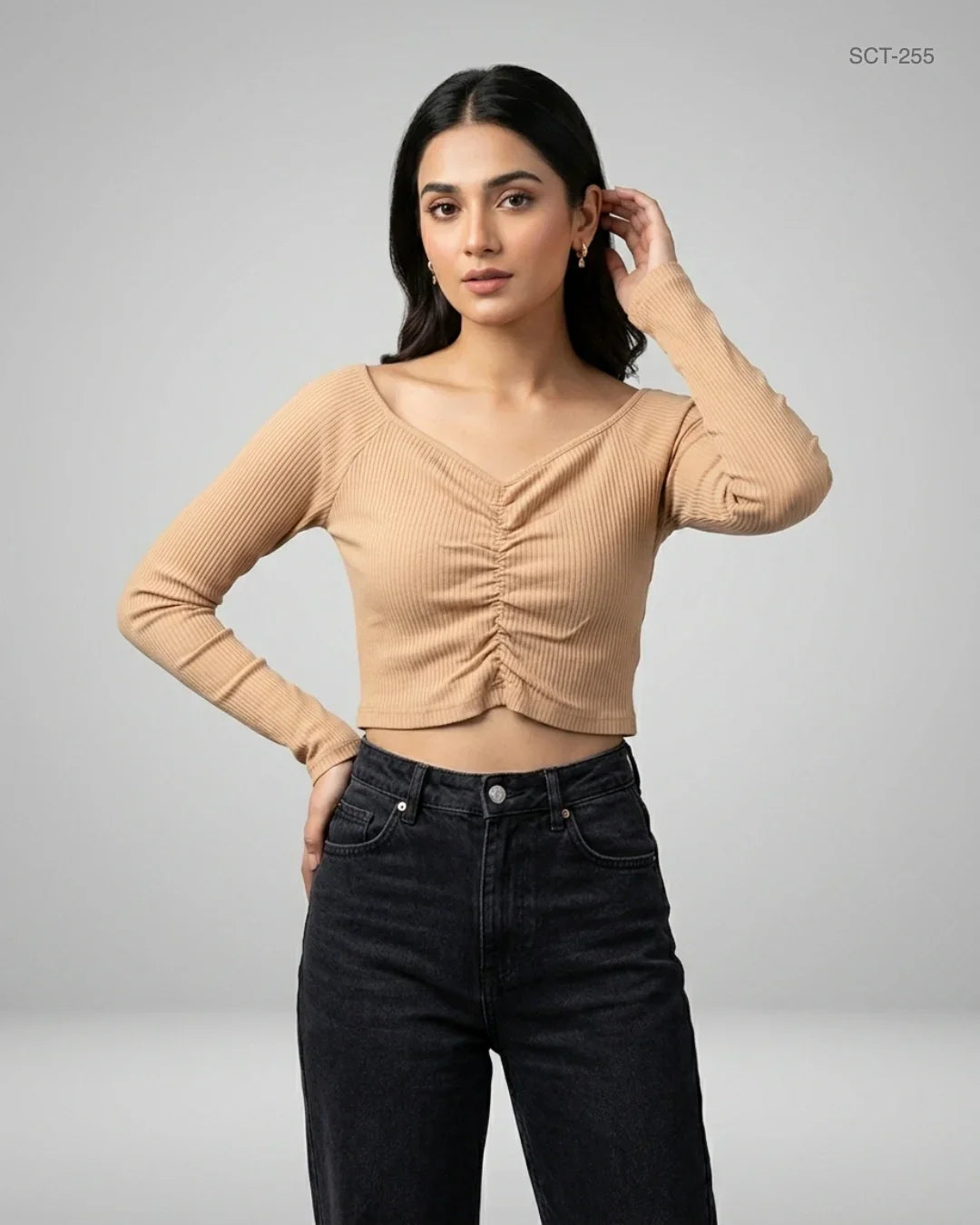 Premium Condition Summer Crop Tops | Preloved Vera & Lucy | Beige Cotton | Thrift Shop for Womens Lahore Pakistan | OTS
