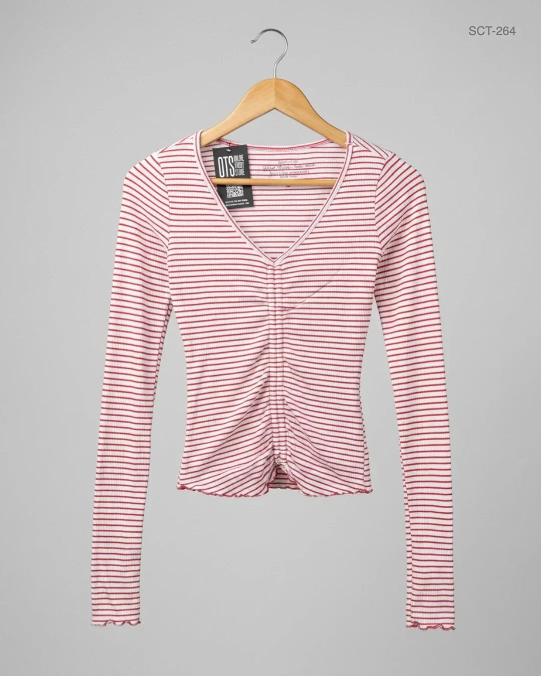 Shop Premium Summer Crop Tops by HOLLISTER | Preloved Branded Clothes | Red Viscose | Womens | OTS Thrift Store Peshawar Pakistan