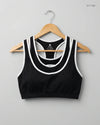 UK Imported secondhand Summer Crop Tops - LABLE CUT brand, Black Nylon, Premium condition, for Womens - Online Thrift Store Lahore Pakistan