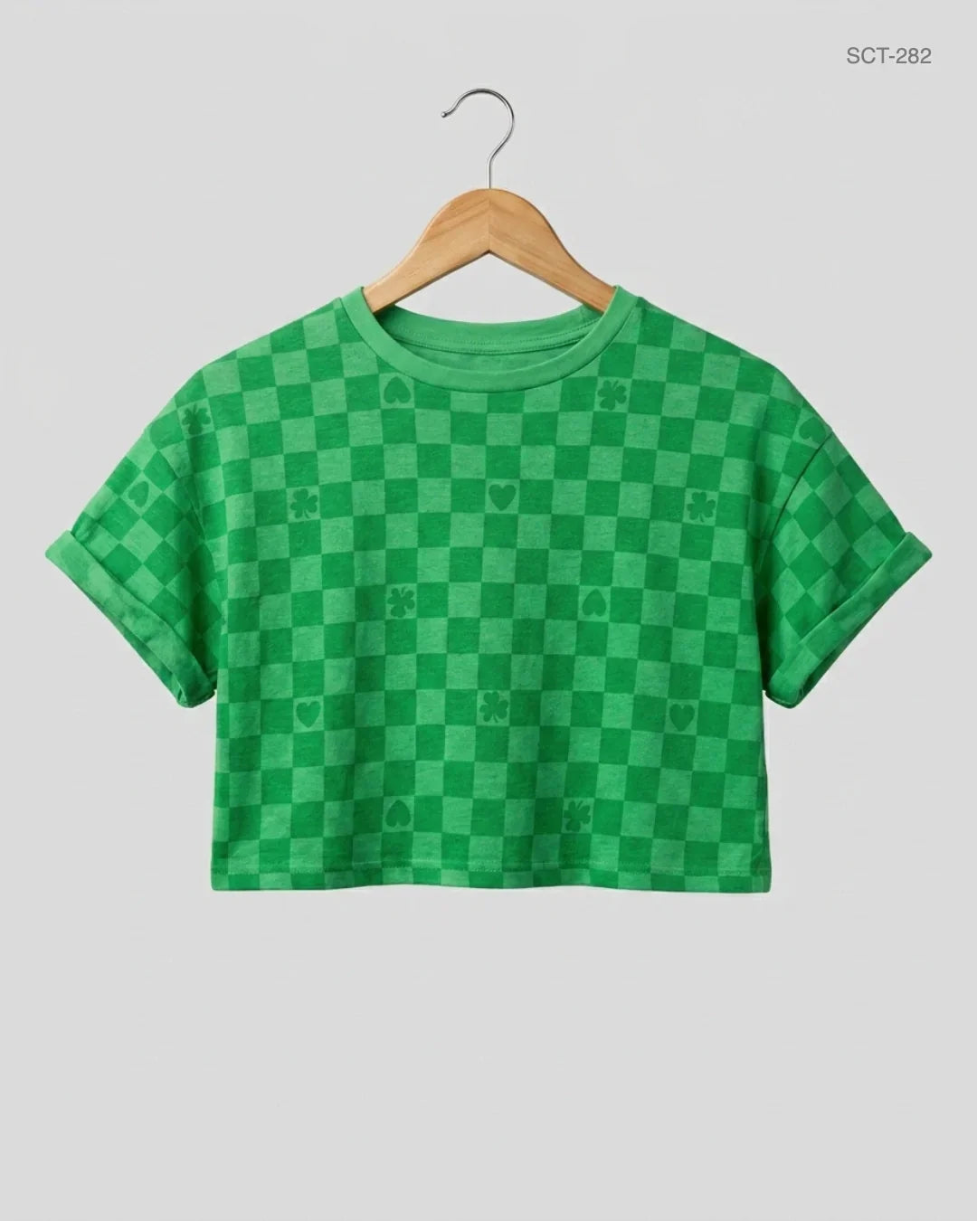 Preloved Premium Summer Crop Tops by DUNNES STORE, Green Cotton for Womens - OTS Thrift Shop Peshawar Pakistan